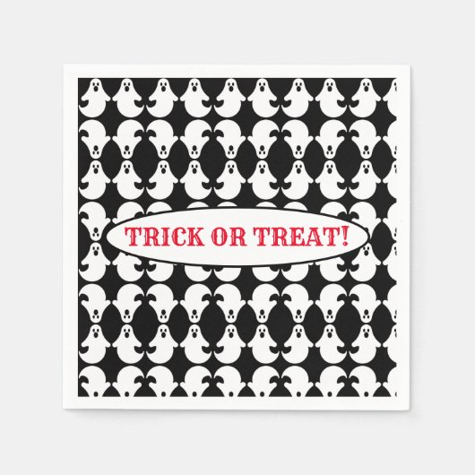 ミラー幽霊パターンナプキン スタンダードカクテルナプキン (正面)