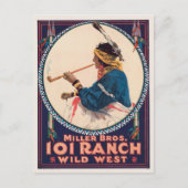 ミラー・ブラザーズ。101牧場，ワイルドウエストサーカスのポスター ポストカード (正面)