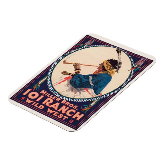 ミラー・ブラザーズ。101牧場，ワイルドウエストサーカスのポスター マグネット (左側)
