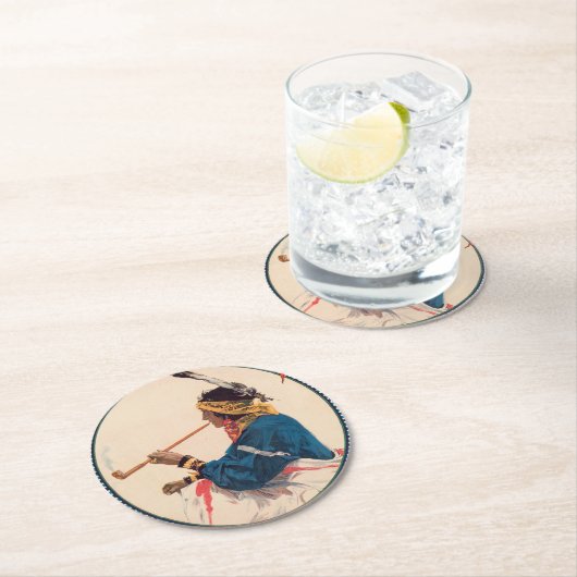 ミラー・ブラザーズ。101牧場,ワイルドウエストサーカスのポスター ラウンドペーパーコースター (インサイチュ)