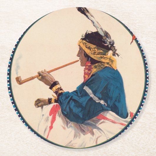 ミラー・ブラザーズ。101牧場,ワイルドウエストサーカスのポスター ラウンドペーパーコースター (正面)