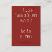 ミラ司教の聖ニコラス 名刺 (裏面)