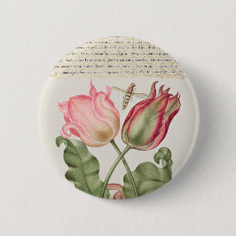 ミラ科のチューリップ、昆虫、ワーム 缶バッジ