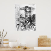 ミラ素晴らしフローレスの鶴ロック – ジョセフ・ペネル ポスター (キッチン)