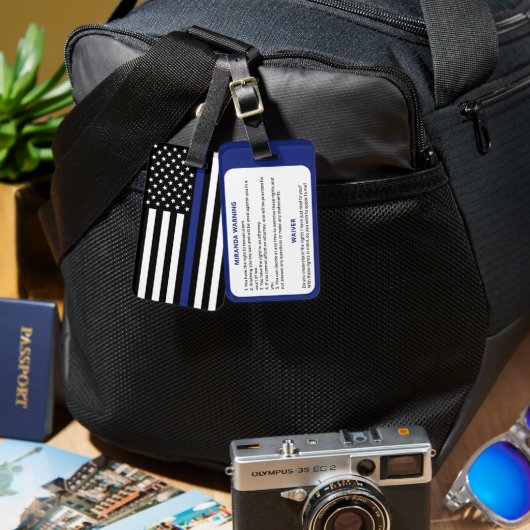 ミラ警告ンダの警察旗 ラゲッジタグ (正面&裏面)