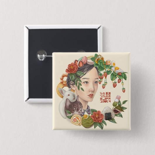 ミラKira及び友人 缶バッジ (正面&裏面)