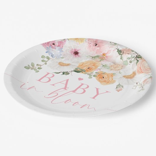 ミリエーフローラベビーイン開花ベビーシャワー ペーパープレート (アングル)