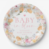 ミリエーフローラベビーイン開花ベビーシャワー ペーパープレート (正面)