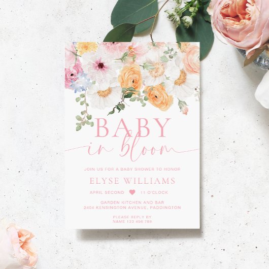 ミリエーフローラベビーイン開花ベビーシャワー 招待状