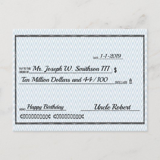 ミリオネアの即時確認大事な行事 ポストカード (正面)