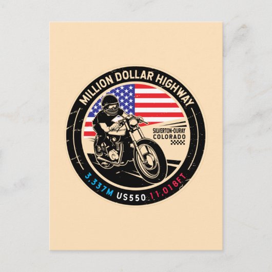 ミリオンドルハイウェイコロラドバイク ポストカード (正面)