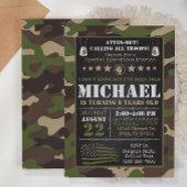 ミリタリーカモ バースデー招待状 招待状