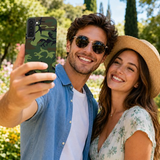 ミリタリーグリーン カモフラージュ パターン SAMSUNG GALAXYケース