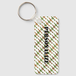 ミリタリースタイルガンカモフラージュGIライフルクールホワイト キーホルダー