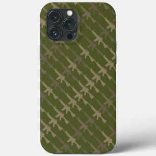 ミリタリースタイルガンカモフラージライフルアーミーグリーンタン iPhone 13 PRO MAXケース
