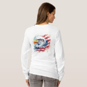 ミリタリーパトリオティックイーグルアート Tシャツ (裏面フル)