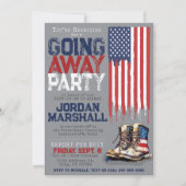 ミリタリーブーツの旗　GRAY  別れの発表会 招待状 (正面)