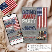 ミリタリーブーツの旗　GRAY  別れの発表会 招待状