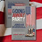 ミリタリーブーツの旗　GRAY  別れの発表会 招待状