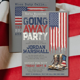 ミリタリーブーツの旗　GRAY  別れの発表会 招待状