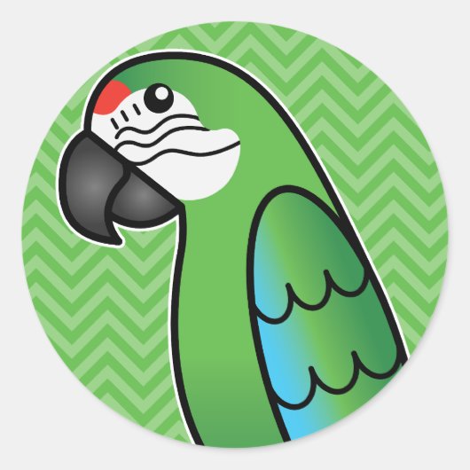 ミリタリー漫画のコンゴウインコ ラウンドシール (正面)