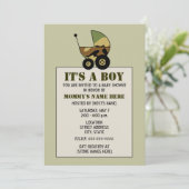 ミリタリー風カモフラージュベビーカーシャワー 招待状 (スタンド正面)