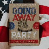 ミリタリー風カントリーブーツ 別れのプレゼントパーティー 招待状