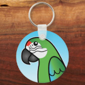 ミリタリー カートゥーン コンゴウインコ 鳥 キーホルダー (正面)
