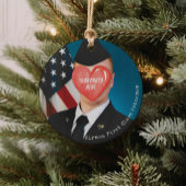 ミリタリー クリスマスギフト 空軍兵士 写真 名前 セラミックオーナメント