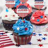 ミリタリー　ゴーイングアウェイ・パーティー　デコ　カップケーキ　ピック ラウンドシール