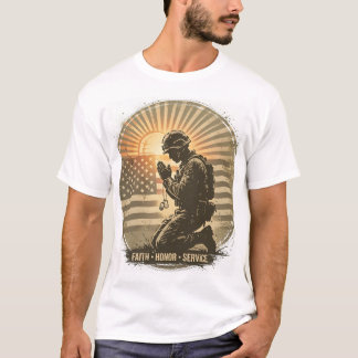 ミリタリー トリビュート Tシャツ - 祈る兵士たち ストリートアート