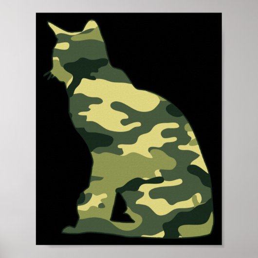 ミリタリー・ビルマ迷彩 男性 プリント 猫 キティ退役軍人 (正面)