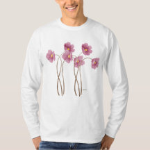 ミリタントセージとサーモンピンクの水彩Tシャツ