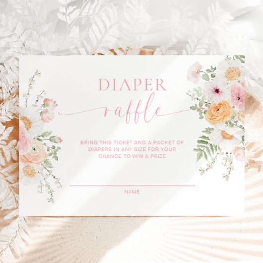 ミリフローラベビーシャワーおむつラッフルチケット エンクロージャーカード
