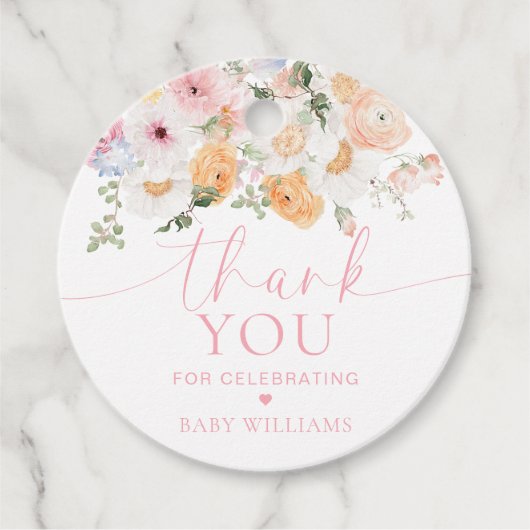 ミリフローラ赤ちゃんシャワーありがとう フェイバータグ (正面)