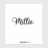 ミリメートル名 – 手書き書道 シール (シート)