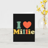 ミリーが大好き、ハートミリー、赤いハートのバレンタイン カード (黄色い花)