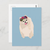 ミリーザスイートポガーリーラニアンウィズフラワークラウン ポストカード (正面/裏面)