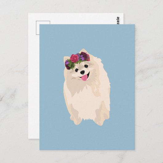 ミリーザスイートポガーリーラニアンウィズフラワークラウン ポストカード (正面/裏面)