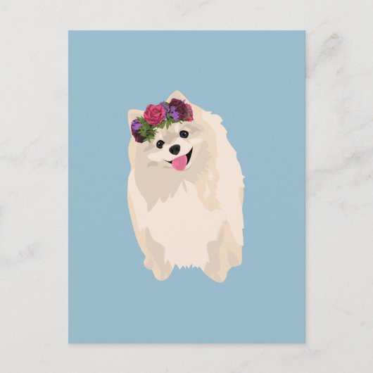 ミリーザスイートポガーリーラニアンウィズフラワークラウン ポストカード (正面)