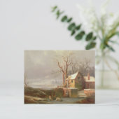 ミルとコテージの雪のシーン ポストカード (スタンド正面)