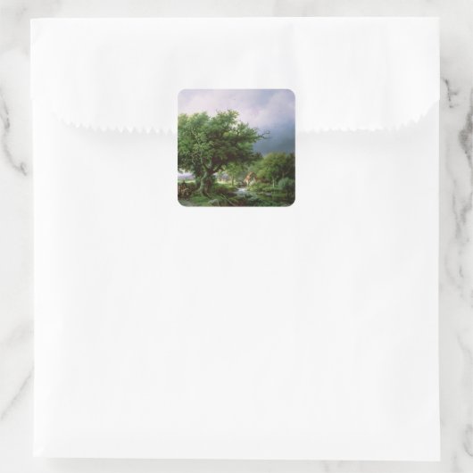 ミルを使用した風景 スクエアシール (バッグ)