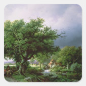 ミルを使用した風景 スクエアシール (正面)