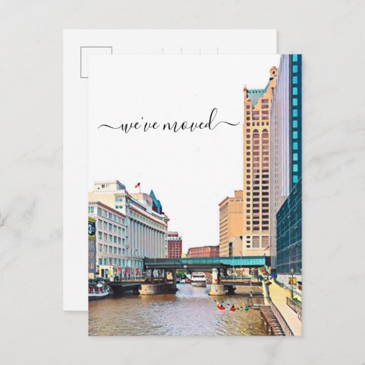 ミルウォーキーのスカイライン移動案内はがき 案内ポストカード (正面/裏面)