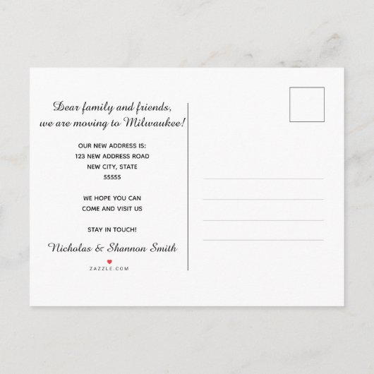 ミルウォーキーのスカイライン移動案内はがき 案内ポストカード (裏面)