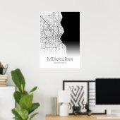 ミルウォーキーの地図 – ウィスコンシン州 – シティマップポスター ポスター (ホームオフィス)