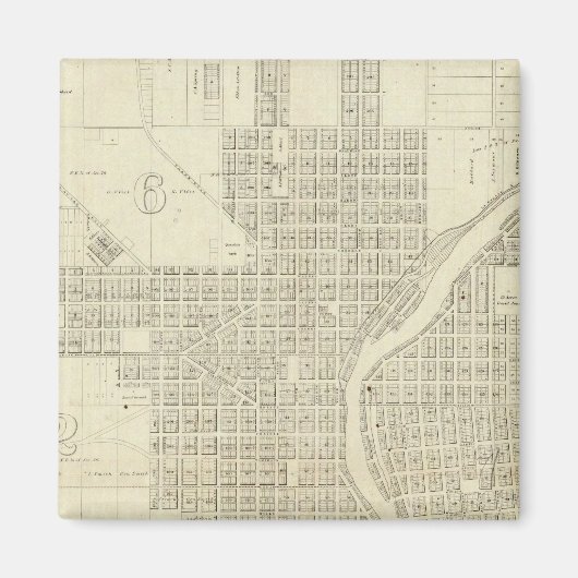 ミルウォーキーの地図 マグネット (正面)