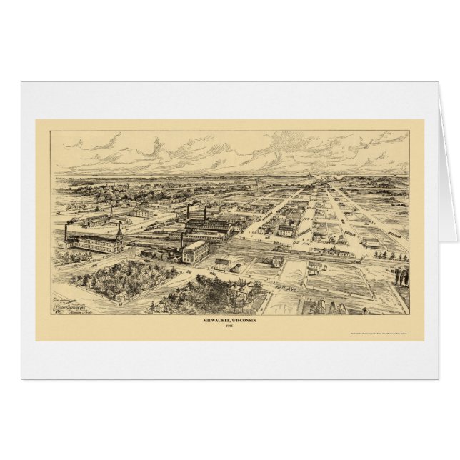 ミルウォーキーのWIのパノラマ式の地図- 1906年 (正面横)