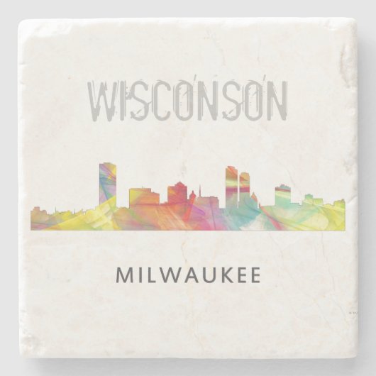 ミルウォーキーのWISCONSONのスカイラインWB1 - ストーンコースター (正面)