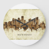 ミルウォーキーウィスコンシンシティスケープ ラージ壁時計 (正面)